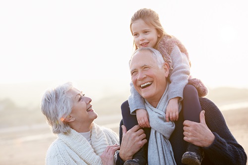 Grandparents with grandchild